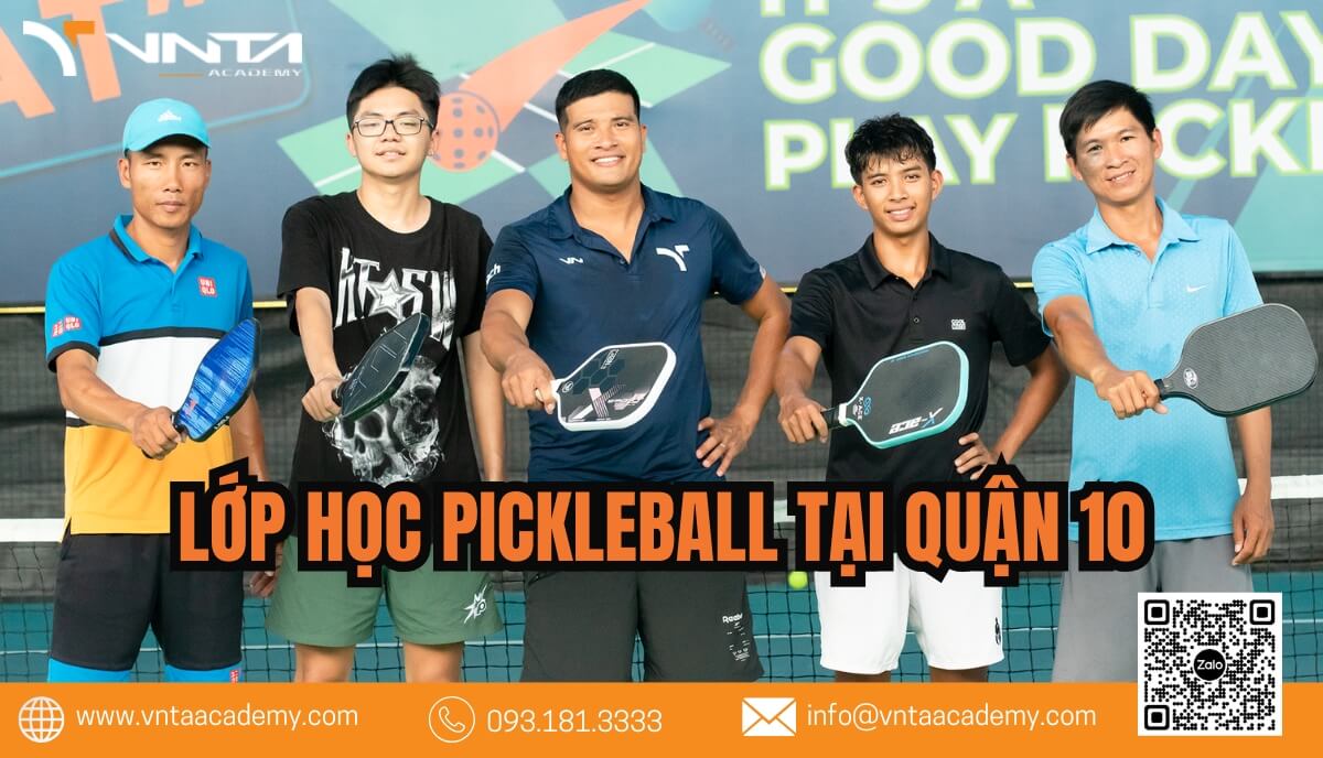 Tại Quận 10, học viên có nhiều sự lựa chọn khi tham gia các khóa học Pickleball tại các sân tập đa dạng, phù hợp với sở thích cá nhân