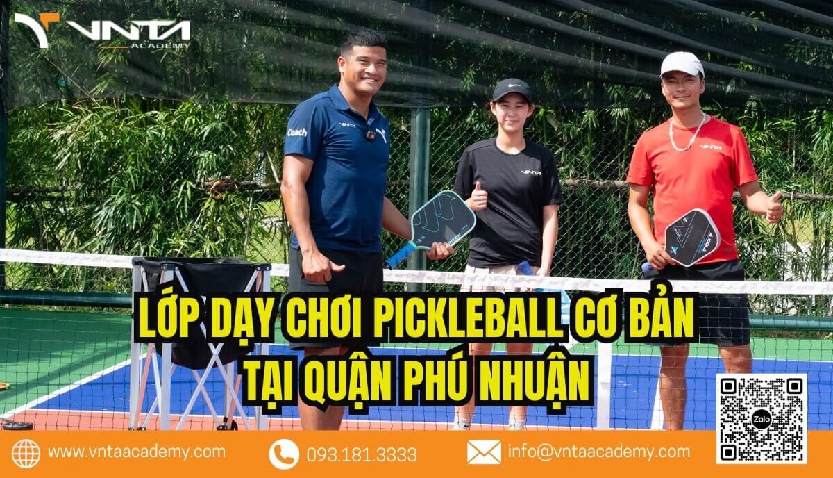 Tại Quận Phú Nhuận, VNTA Academy tổ chức các lớp học Pickleball tại các sân tập được trang bị đầy đủ tiện nghi hiện đại,