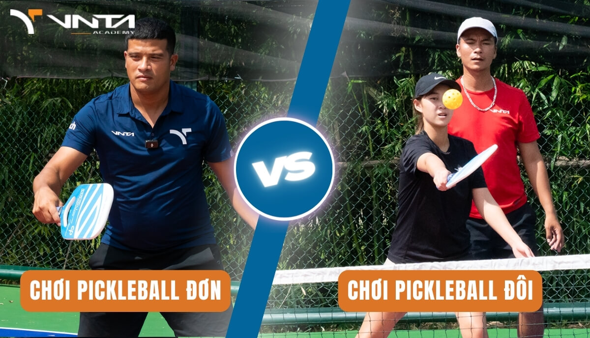 Sự khác biệt giữa luật chơi pickleball đơn và pickleball đôi: Cách giao bóng