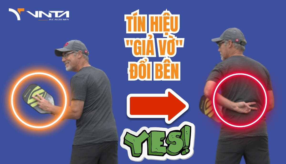 Các tín hiệu tay để di chuyển trong đánh đôi Pickleball - Tín hiệu "Giả vờ" đổi bên