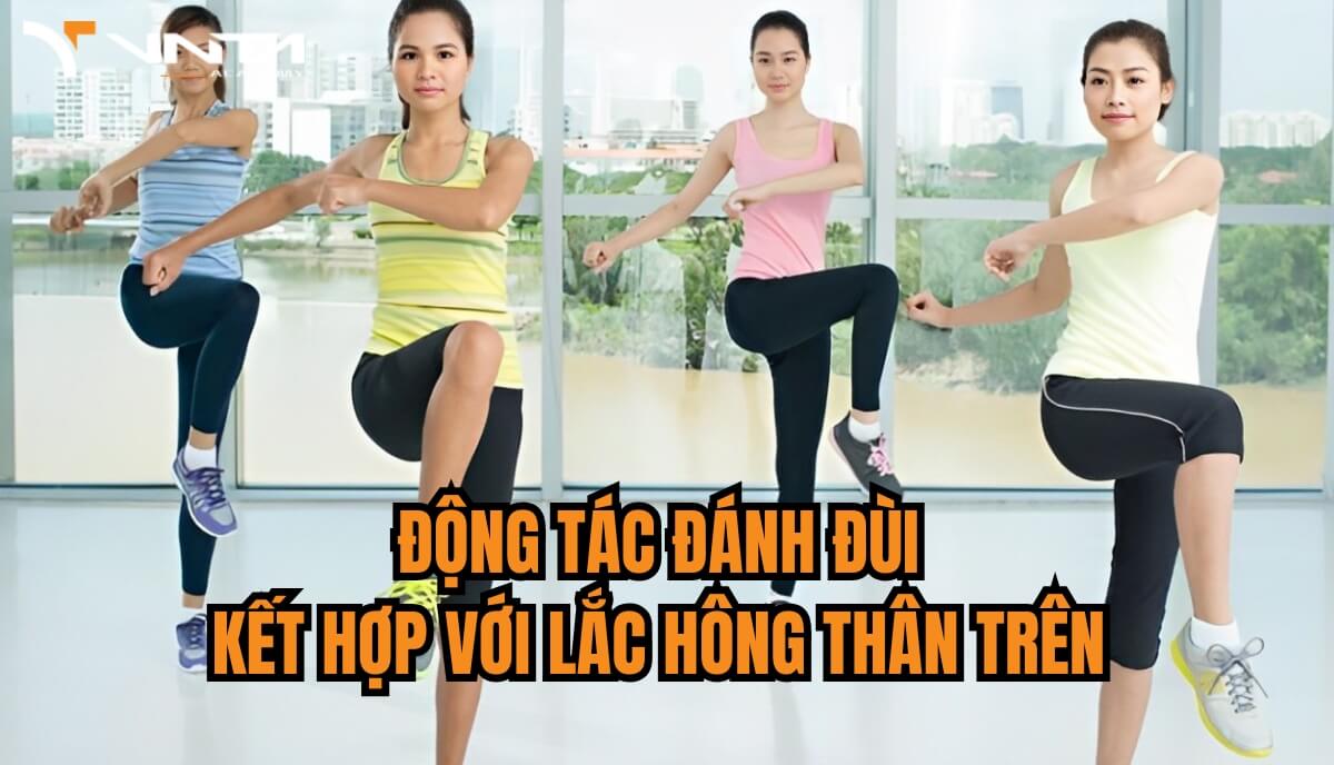 Các bước khởi động cơ bản trong tennis - Đánh đùi kết hợp với lắc hông thân trên 