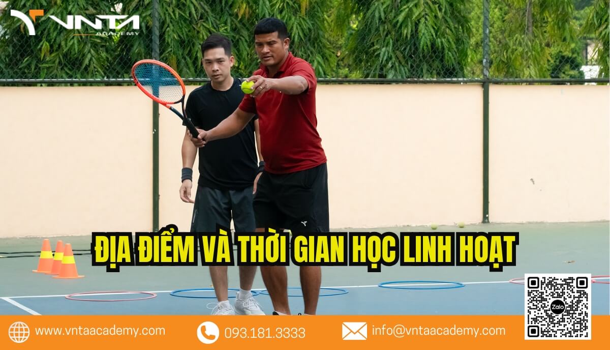 Học Tennis tại VNTA Academy ở quận 10 mang lại sự tiện lợi tối đa cho học viên.