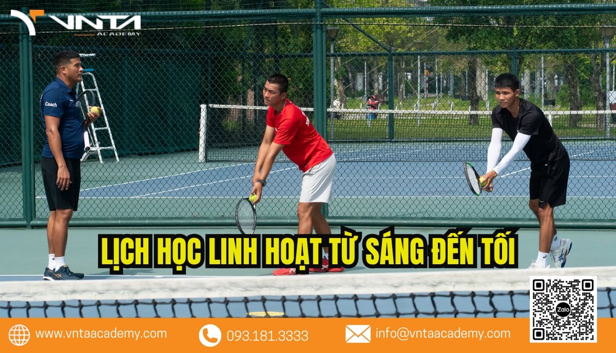 Học Tennis tại VNTA Academy quận 3 mang lại sự tiện lợi tối đa cho học viên.