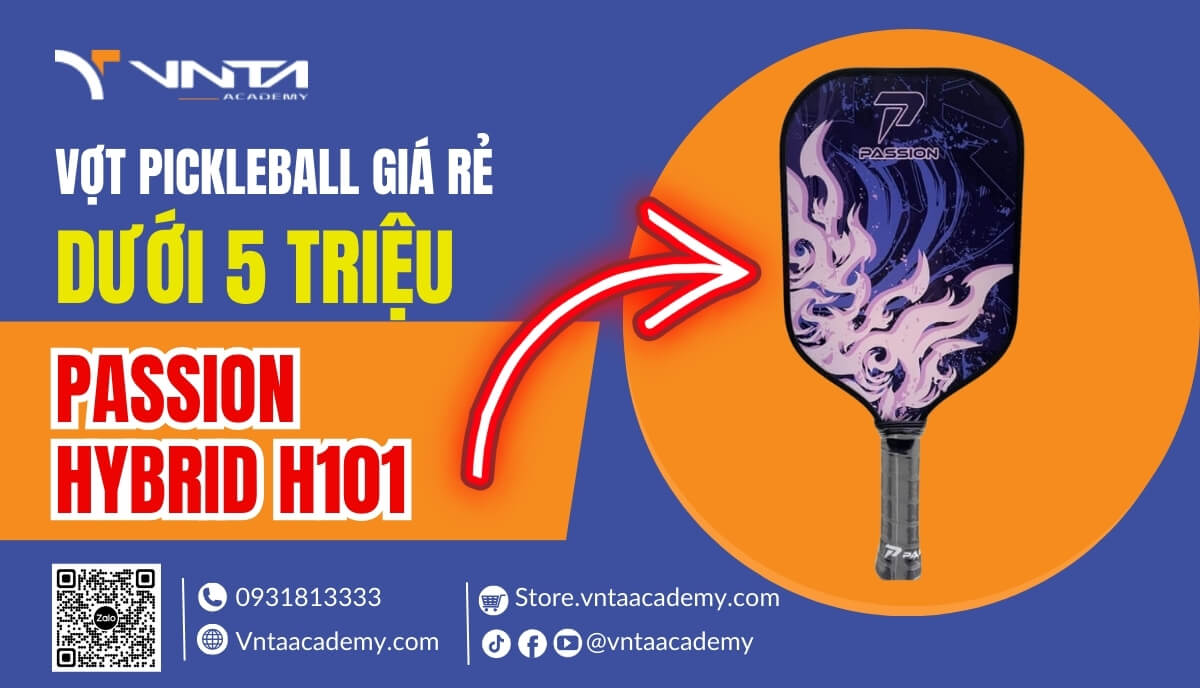 Vợt Pickleball Passion Hybrid H101 - Một trong những cây vợt Pickleball giá rẻ dưới 5 triệu