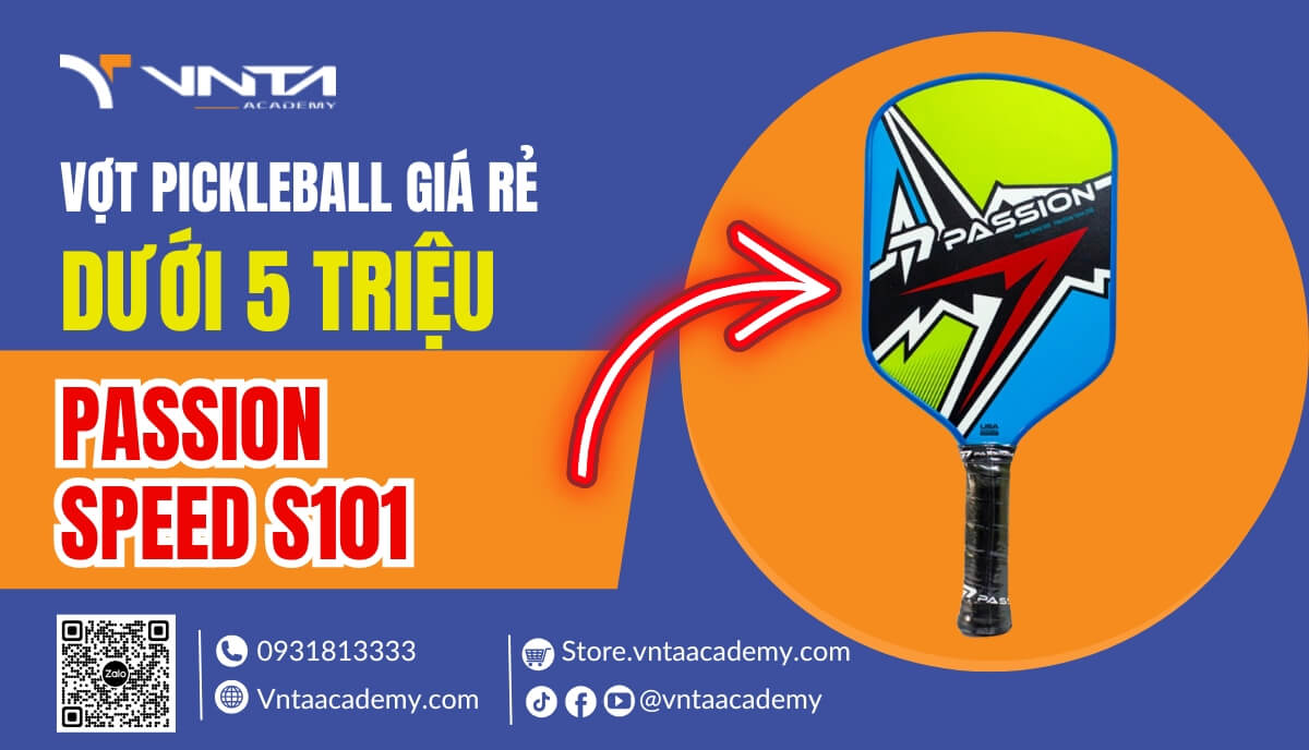 Vợt Pickleball Passion Speed S101 - Top 10 vợt Pickleball dưới 5 triệu chất lượng, giá rẻ