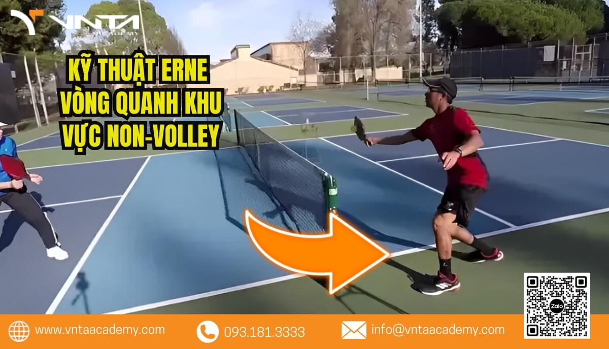 Erne vòng quanh là một phương pháp thực hiện cú đánh Erne phổ biến và hiệu quả trong Pickleball.