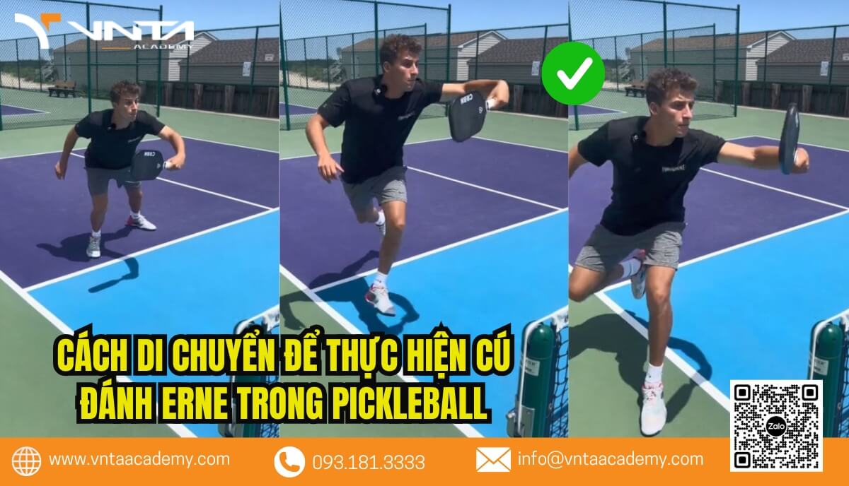 Hướng dẫn cách di chuyển để thực hiện cú đánh Erne trong Pickleball